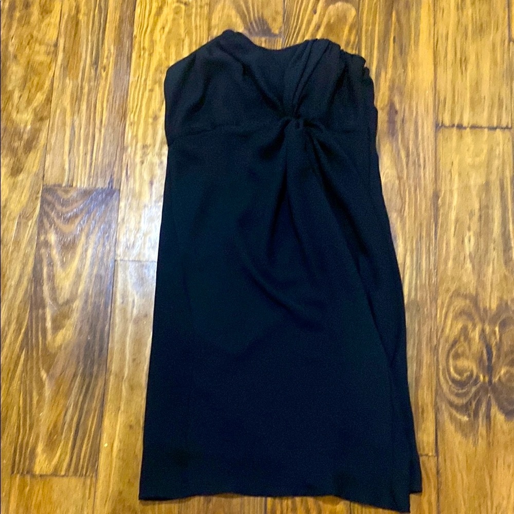 Jonathan Martin Black Strapless Sheath Dress